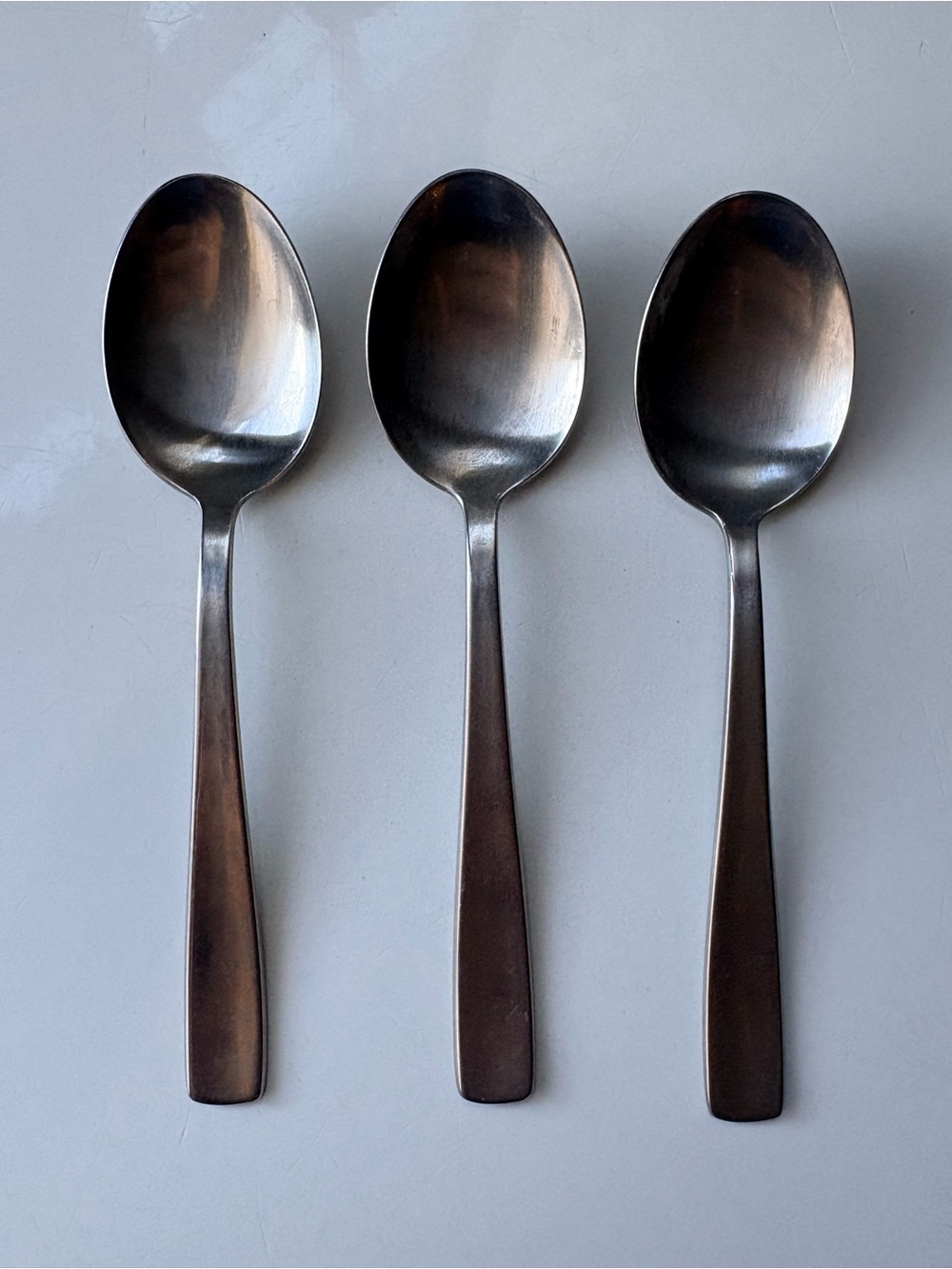 Gense Brand Classic Stainless Steel Spoon Set Facette Pattern 18-8 - 3 Pieces